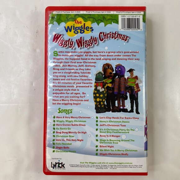 The Wiggles Wiggly Wiggly Christmas VHS Tape For Ages 1-8 19 Festive Songs - Picture 2 of 3